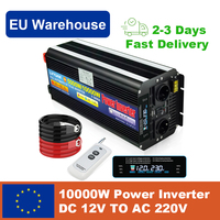 Inverter DC 12V TO AC 220V Modified Sine Wave 10000W Peak EU Socket 50Hz LCD Display Car Solar Converter