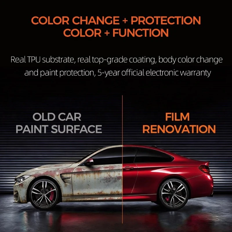 Anti Yellow TPU Gloss Pearlescent White Color Changing Film Wet Application 7.5mil High Quality Full Car Wrap Coverings Suitable