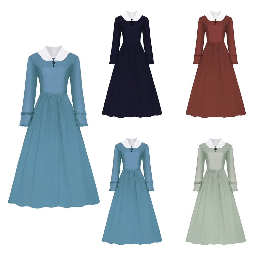 

Костюм на Хэллоуин, колониальное платье, женская одежда, платье, скромное колониальное платье прерий