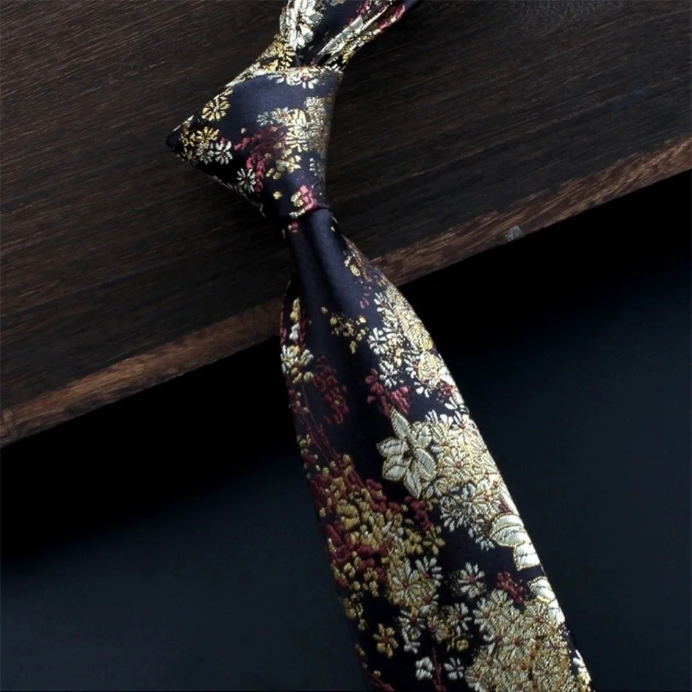 

Винтажный деловой галстук с принтом листьев, шелковистый, мягкий, роскошный, из полиэстера, шириной 8 см, жаккардовый, для свадьбы