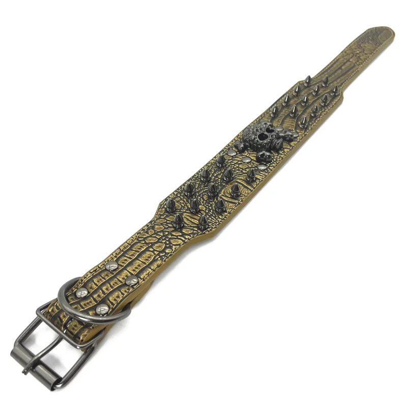 Spiked Studded Leather Dog Collar, Cool Rivet Dog Collar For Medium Large Dogs Training, Walking