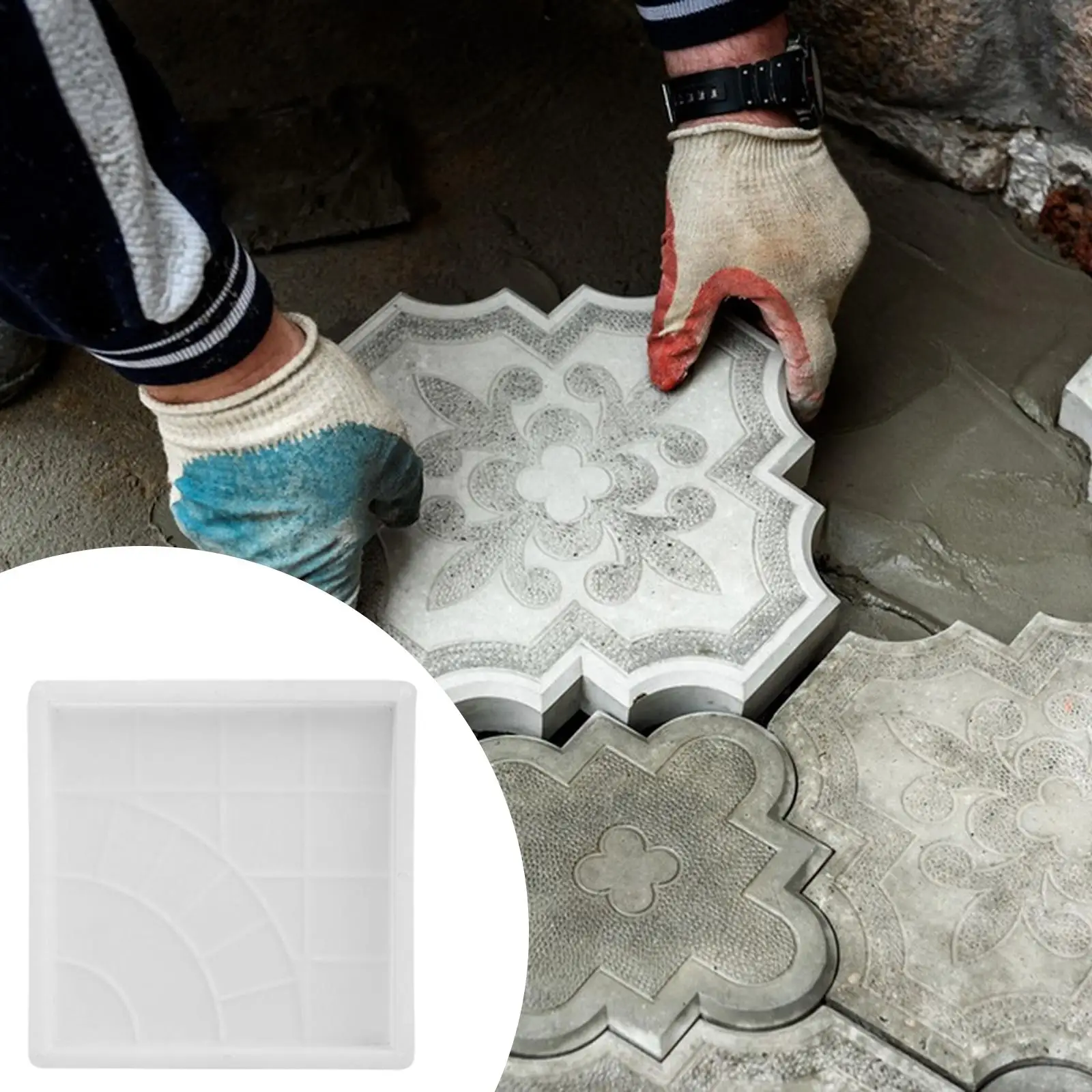 Garden Concrete Paver Mold Kit for Stepping Stone Walkway DIY PP Square Brick Tool Reusable Patio Courtyard Decorative Cement