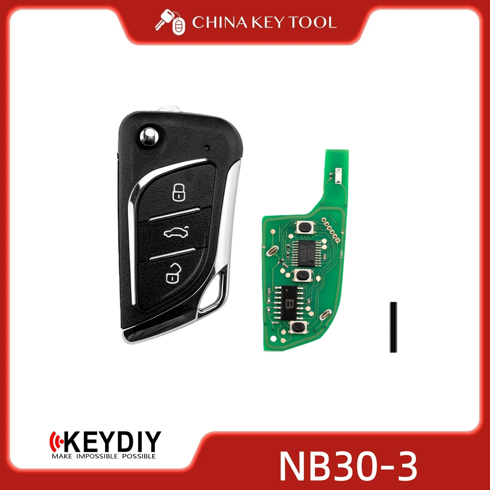 

KEYDIY KD NB30-3 Universal Flip Remote Key 3 Buttons for Car Key Programming