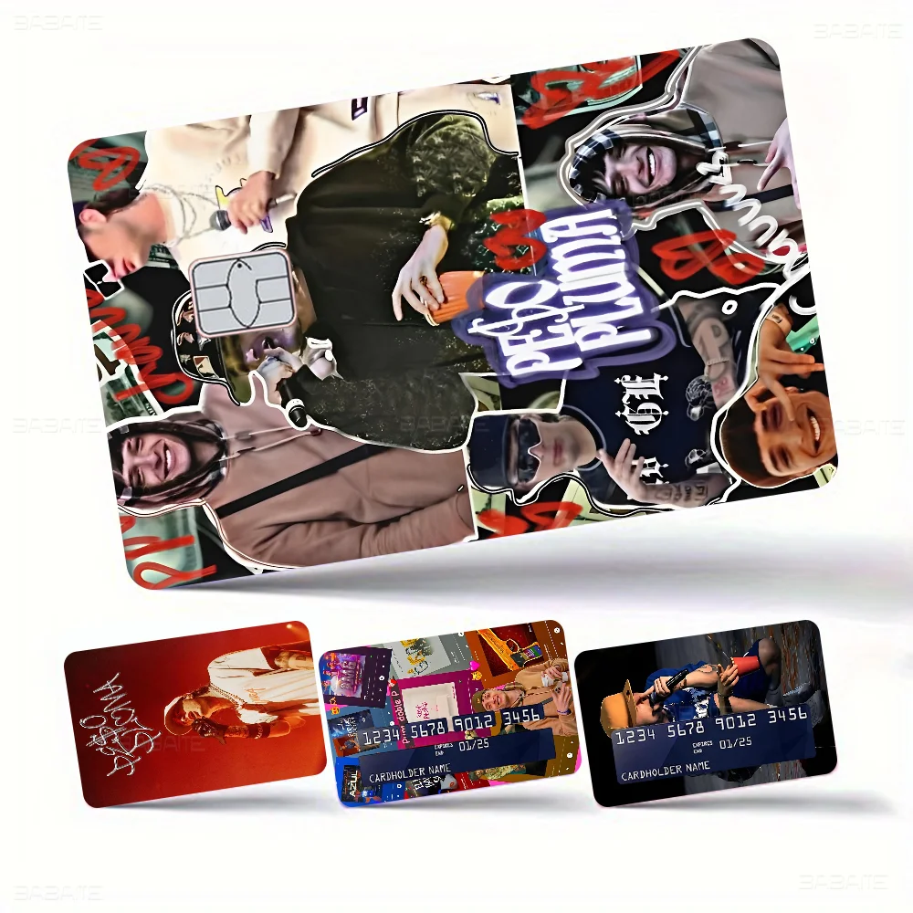 المغني P-Peso P-Pluma 2024 أنيمي الكرتون الجلد ملصقات فيلم الشريط الحال بالنسبة لبطاقة الخصم الائتمانية الكبيرة الجانب الأمامي