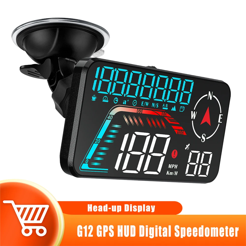 

G12 HUD Car Head Up Display GPS Speedometer Windshield Projector Smart Digital Car on-board Computer HUD Car Electronic Safety