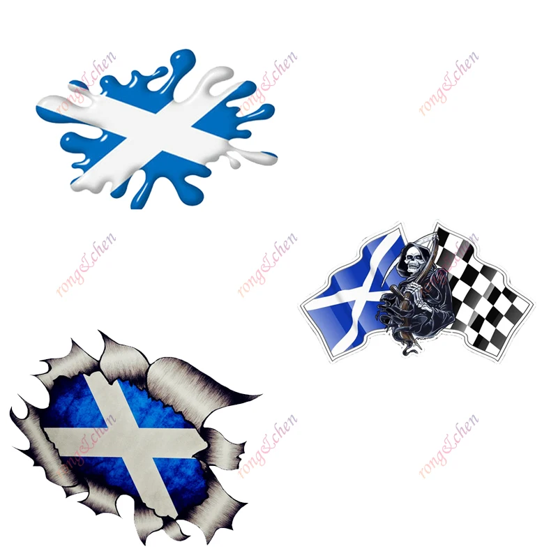 Torn Splat Car Sticker Scottish Flag for Car Motorcycle Racing Helmet Laptop Trunk Body Car Window Surfboard PVC Vinyl Decals