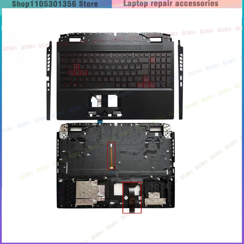 For Acer Nitro 5 AN515-58 AN515-46 N22C1 Upper Case Palmrest Backlit Keyboar
