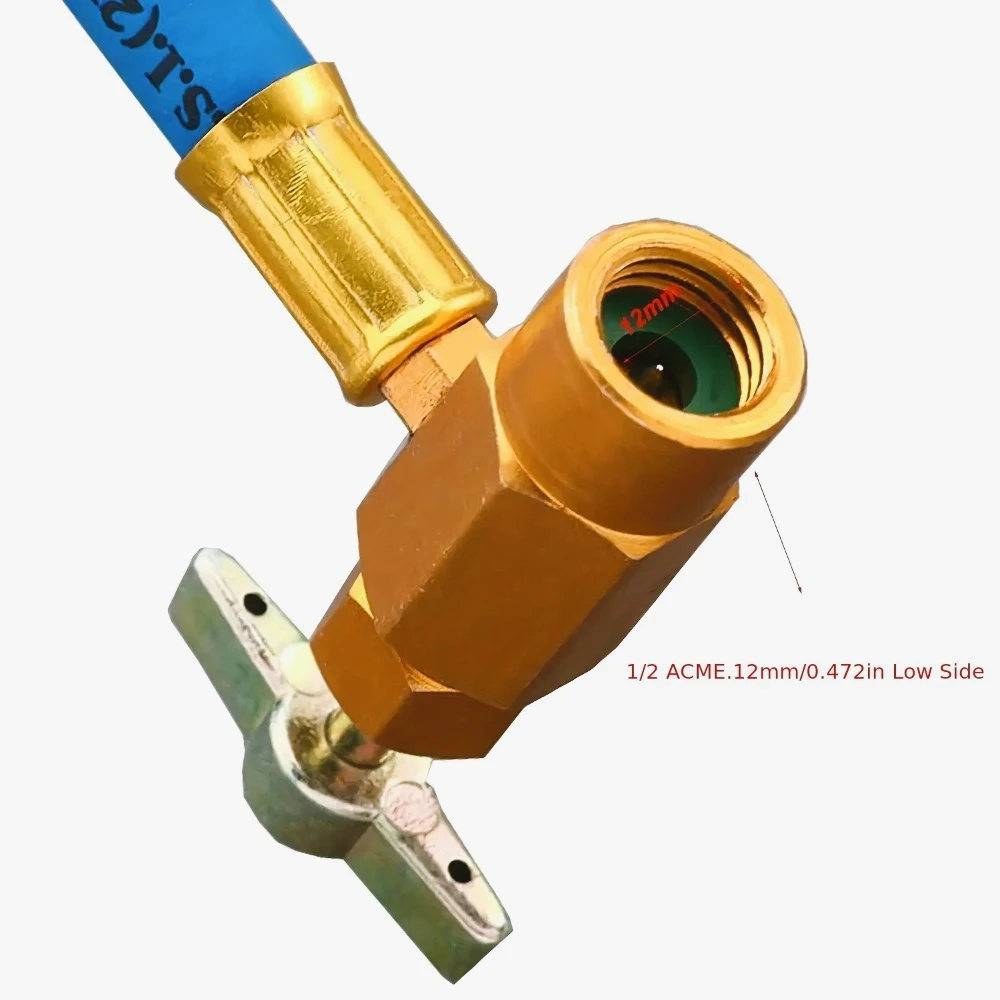 Kit  manguera  recarga  aire acondicionado automotriz R134a, núcleo  válvula  aire acondicionado  baja presión, cilindro R134a,