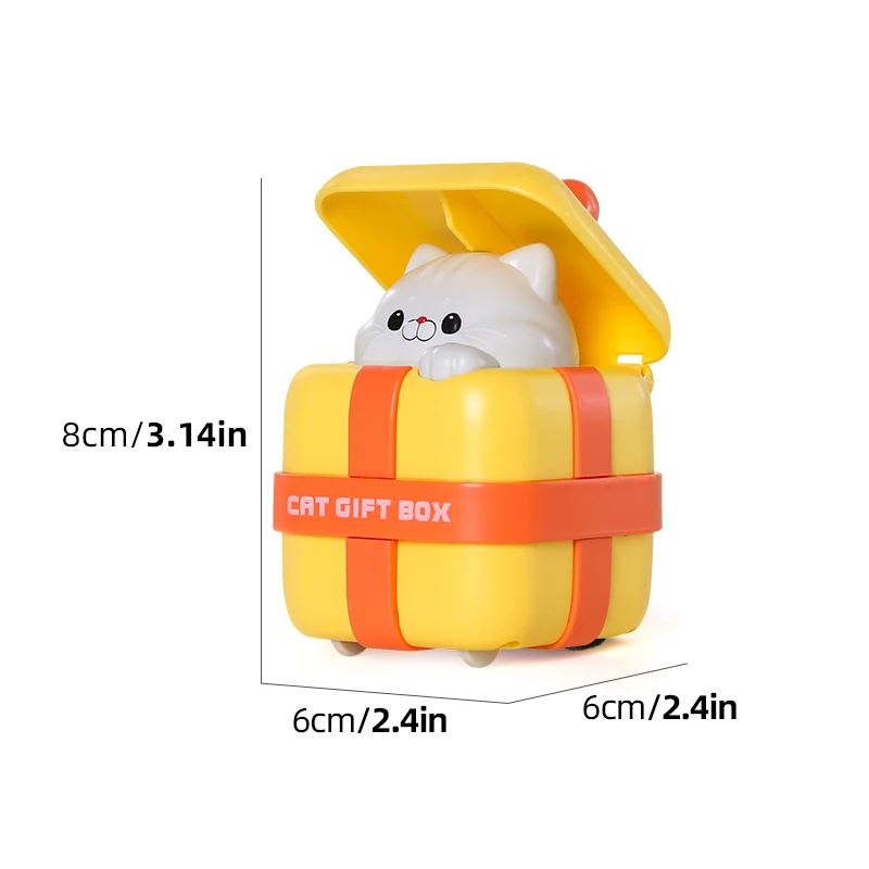 Push On Scooter Cartoon Cat Sliding Car Press Power Cute Gift Box Kitten Children's Kawaii Inertia Car Toy for Kids Gift