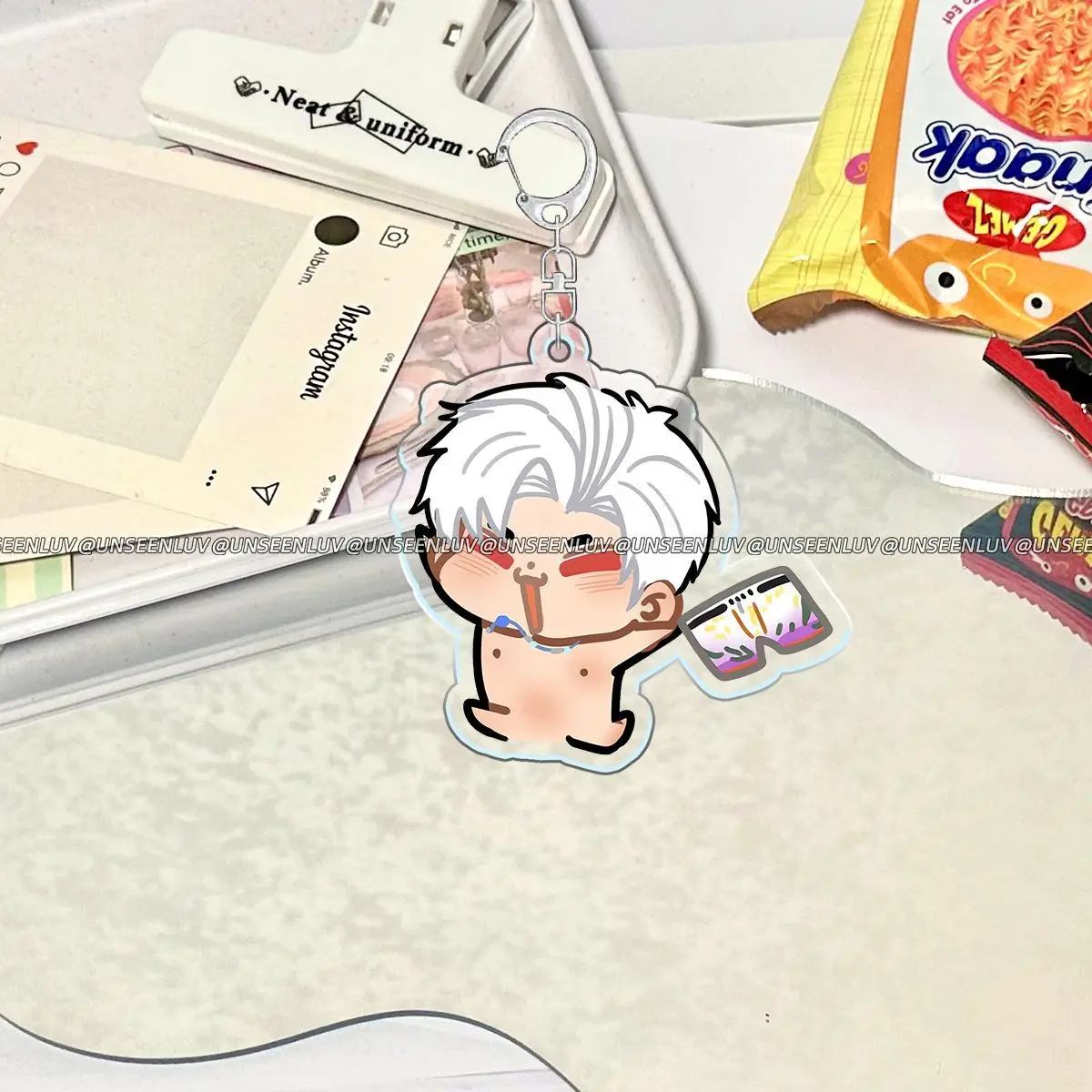 5個セット アニメ ラブ＆ディープスペース カレブ アクリルキーホルダー 漫画 車 バッグ ペンダント ギフト かわいい クリエイティブ バッグチャーム 友達へのプレゼント キーリング