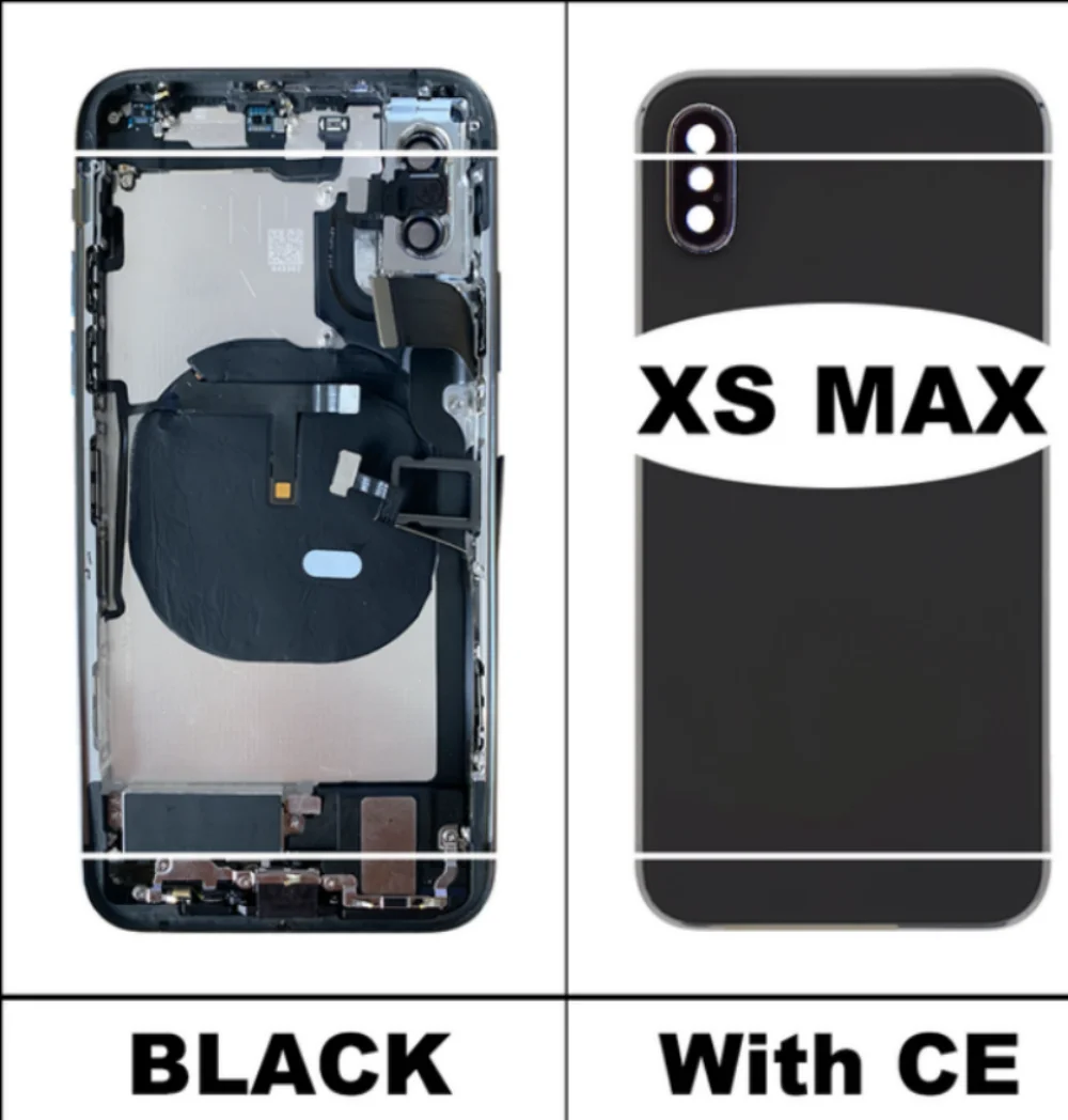 Housing For iPhone XS XSMAX  Assembly battery Back Cover, Middle Case, SIM Card Tray, Side Key, Soft Case Cable Installation xr