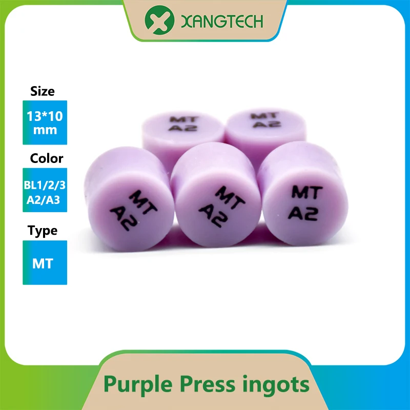 XANGTECH Purple Press Wlewki z dwukrzemianu litu Tabletki szklane ceramiczne MT 5-częściowe do fornirów, wkładek i nakładek