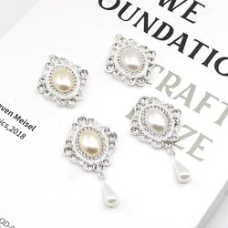 New 5Pcs Metal Rhinestone Pearl Exquisite Pendant Jewelry Accessories Diy Wedding Clothing Bow Decoration Accessories