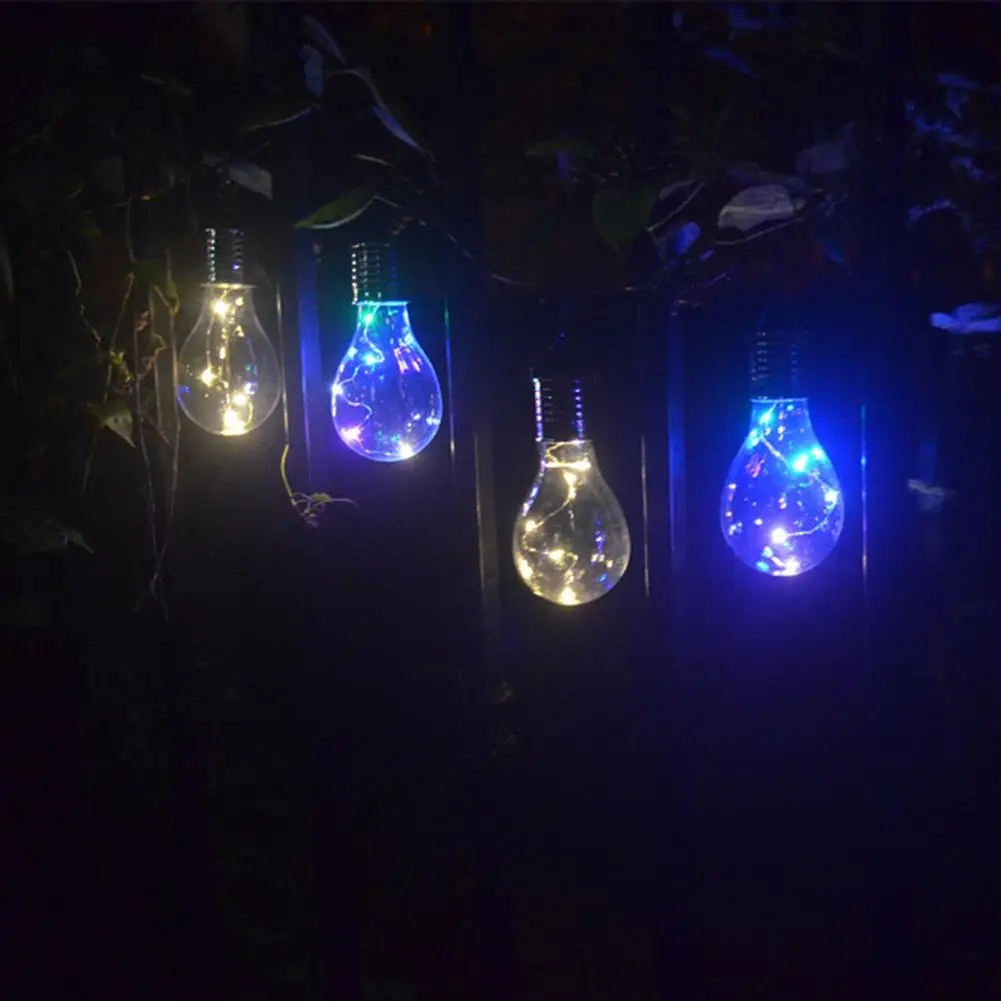 Led Solar Light Bulb Durable Built-in 40mah Battery Outdoor Hanging Lanterns Low Power Consumption For Party Garden Home Patio