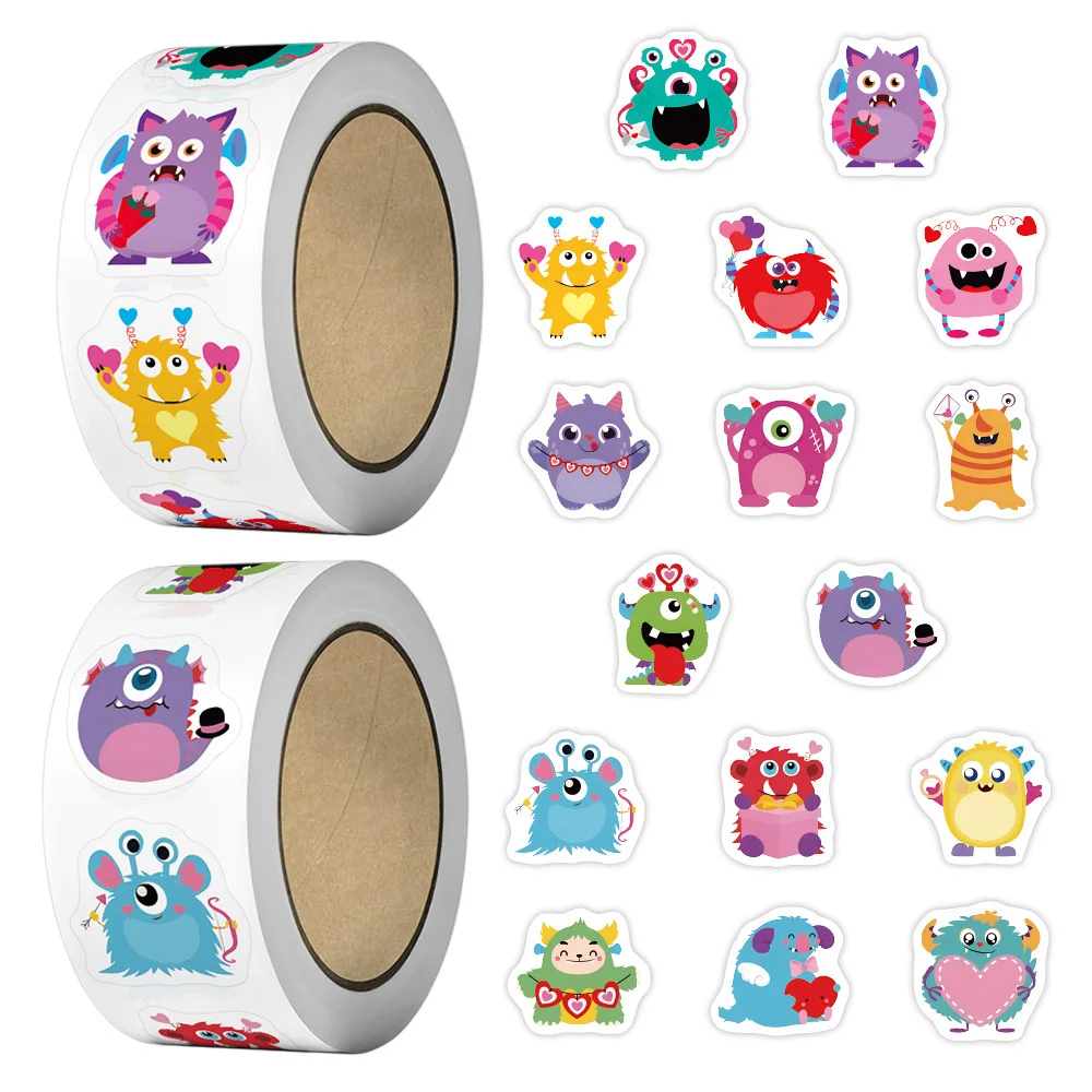 500pcs Little Monster Stickers for Valentine's Day Gift Wrapping Label Scrapbook Cartoon insect Stationery Stickers Reward Label