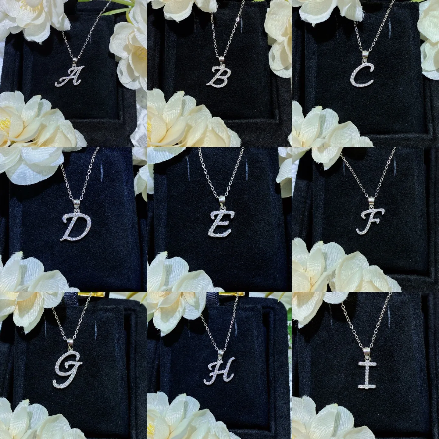 LinkerLove Moissanite Alphabet Necklace for Women 925 Sterling Silver Iced Out Diamond Letter Pendant Necklace Fine Jewelry Gift