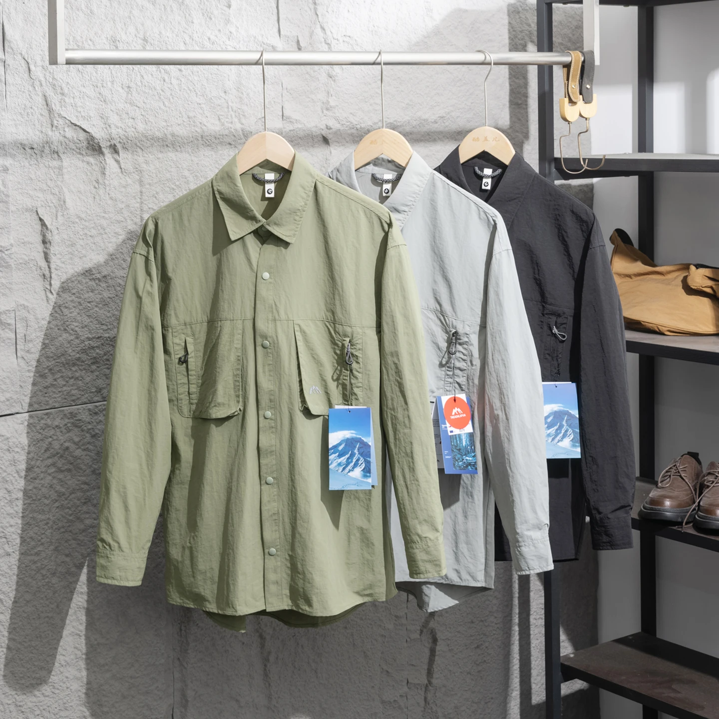 

Lightweight Quick-Dry Breathable Long Sleeve Mountain Climbing Shirt Jacket Couple Style Spring Thin Men's Loose Fit Casual S...