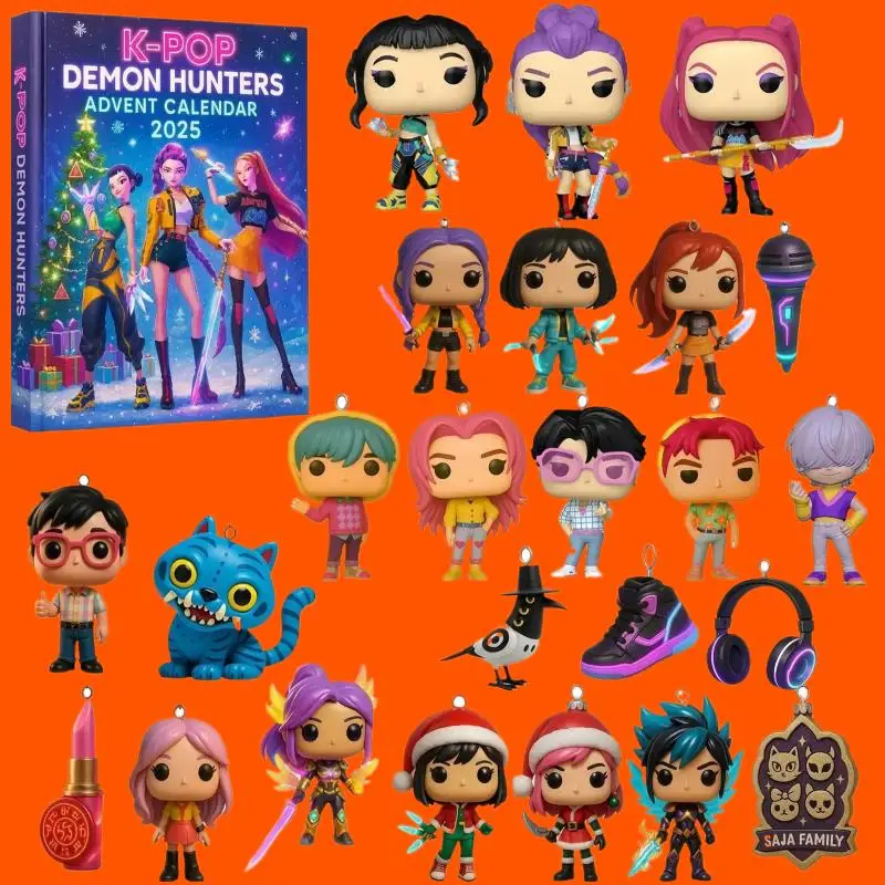 # + Acryl Demon Hunter Kerstboom Ornament Kpop Stijl Advent Blind Box Leuke Gothic Vakantie Decor Voor Tieners En Vrouwen Gift