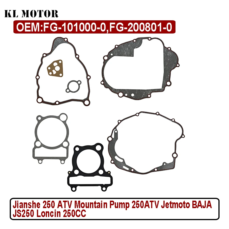 

Engine Gasket Set JS250 FG-101000-0 For JIANSHE 250 BASHAN Loncin 250CC ATV 250 JS171MM LC171