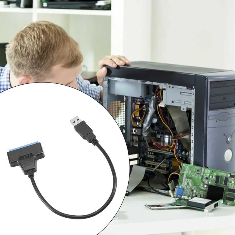 Адаптер SATA-USB 2,5, 5 Гбит/с, совместим с 2,5-дюймовым SATA HDD UASP SSD для ПК, ноутбуков, Windows, Mac, Linux