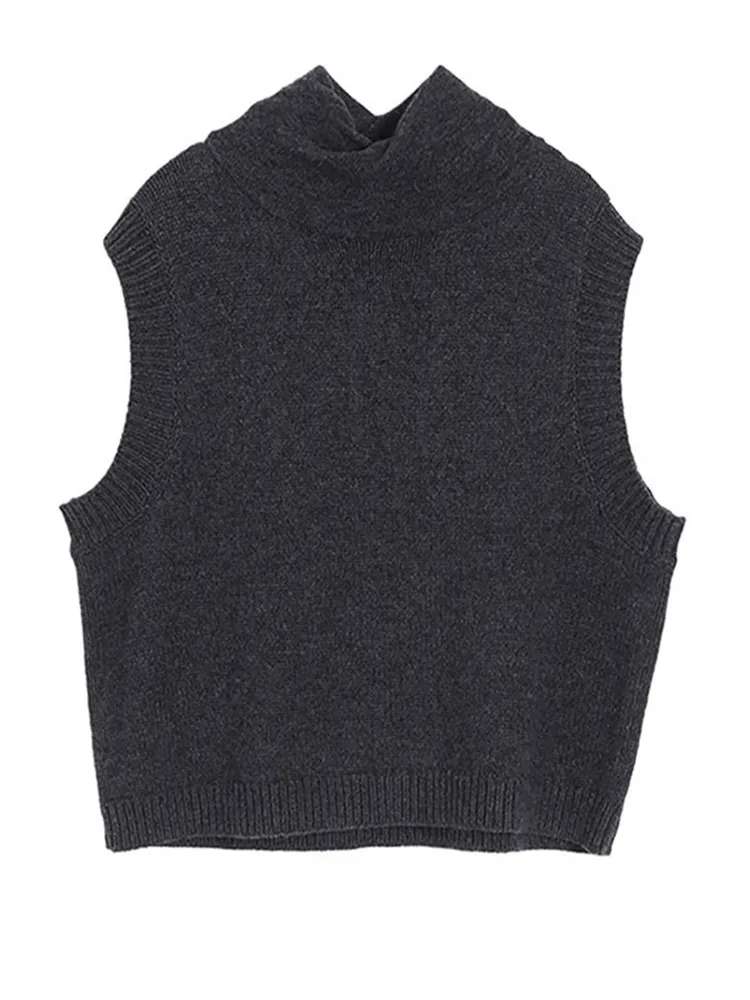 Hoge kraag Pure kleur gebreide trui Svel Hoodie Warm Faionable Casual Top Damesvest Comfortabel ademend