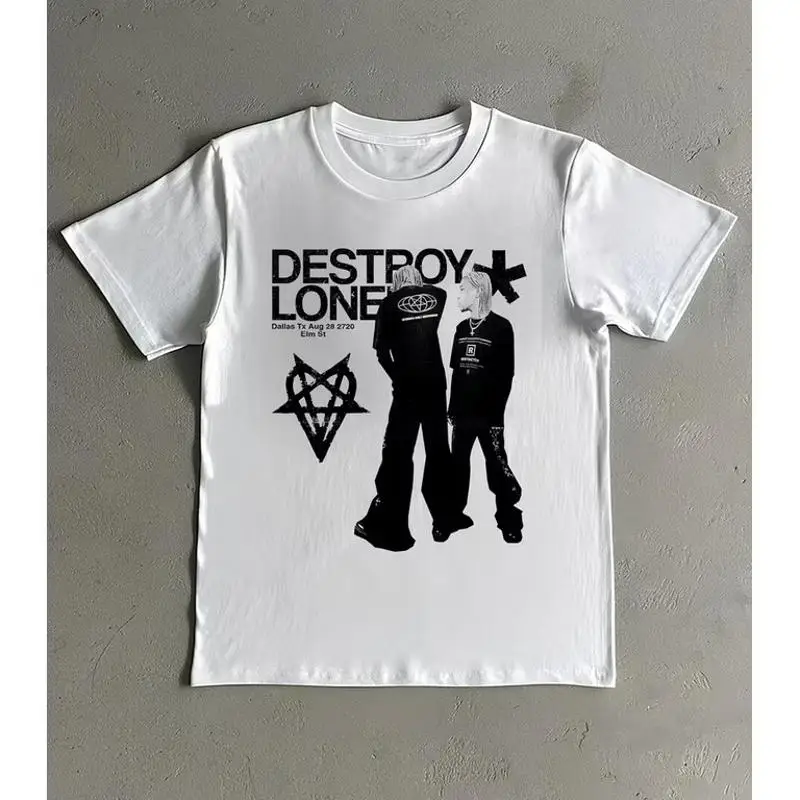 

Destroy Lonely White Classic T Shirt Cotton S 5Xl