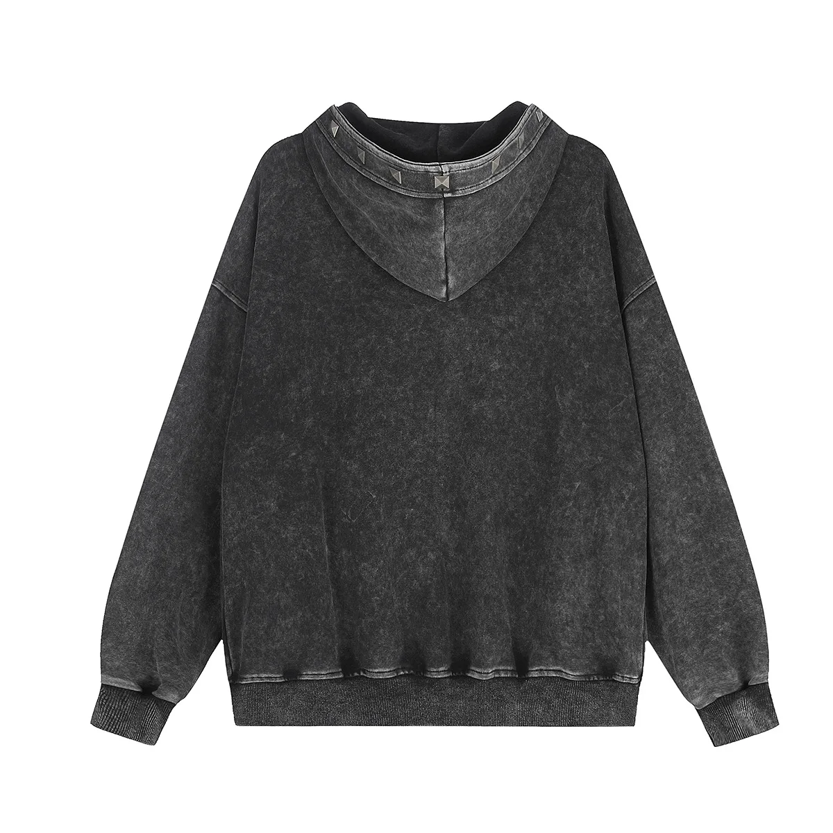 MWJLPWQ Rivet Design Retro Hooded Sweatershirt Men American-Style Washed Cardigan Long Sleeve Zip-Up Tops 2026 Autumn New 20286