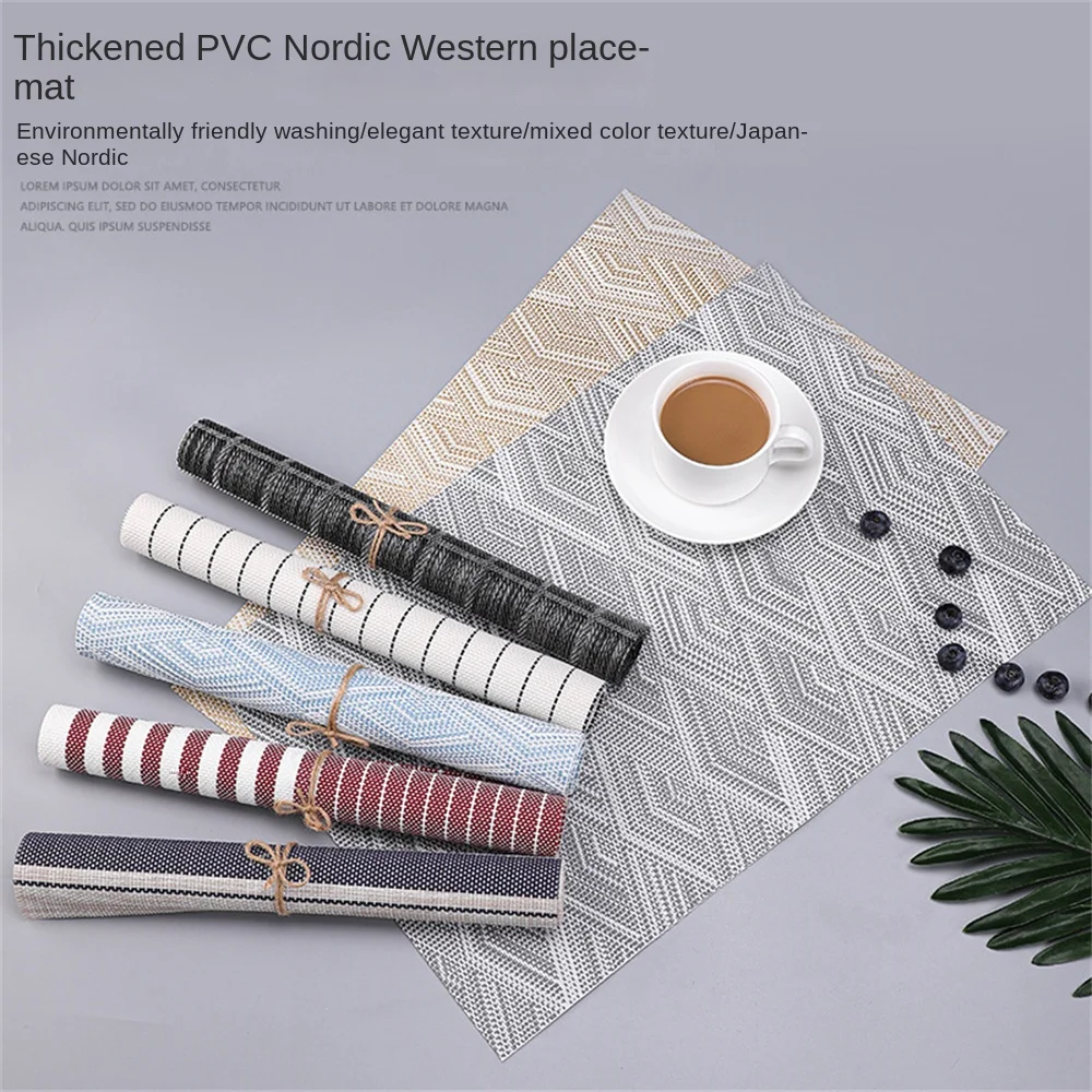 Pvc Placemat 45x30cm Anti Slip And Anti Scalding One Wipe And Clean Heat Resistant And Fadeless Western Food Mat Insulation Pad