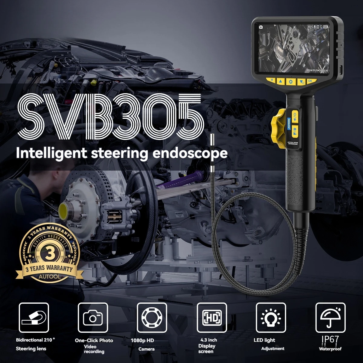 SVB305 Visual Endoscope HD Camera Automotive Maintenance Engine Carbon Deposition Inspection