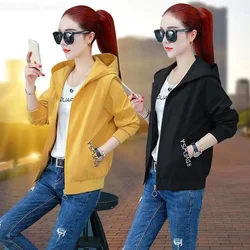 Jacket Women New Spring Autumn Short Coat Korean Style Hooded Ladies Jackets Loose Short Outerwear All-Match Top Female Overcoat