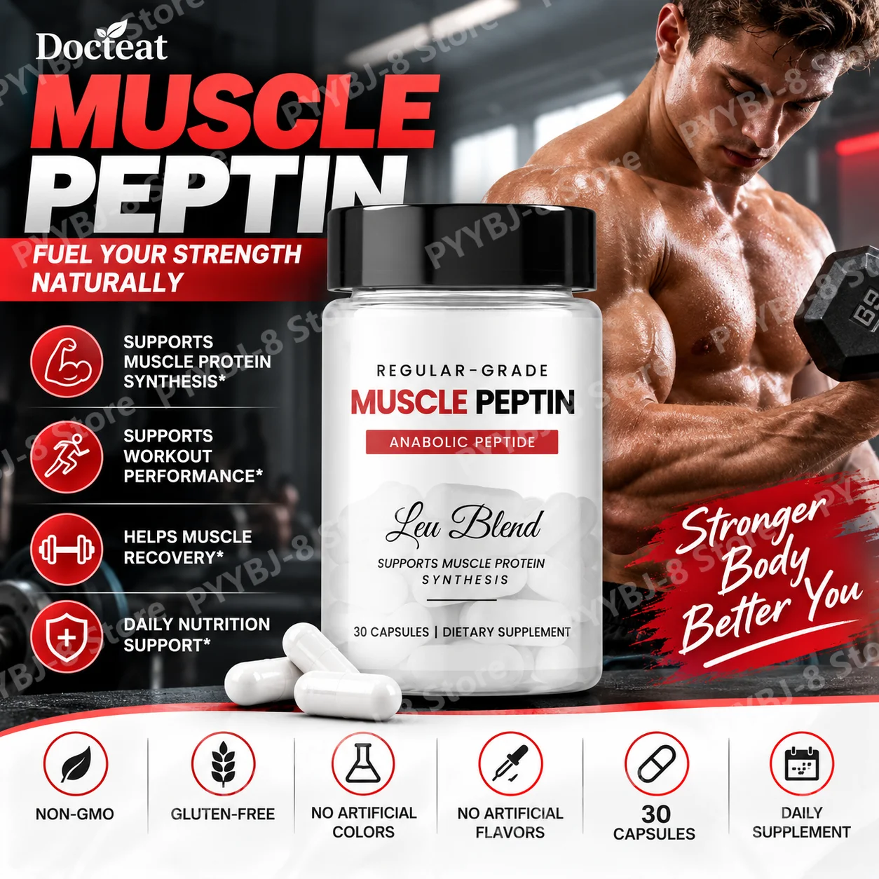 Protein Bar - Muscle Peptin Leu Blend-capsules met creatinepeptide