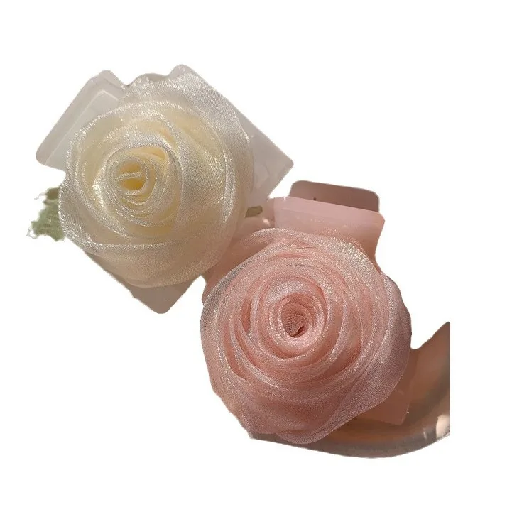 Pink Rose Grab Clip Spring New Updo Shark Clip Hair Headpiece