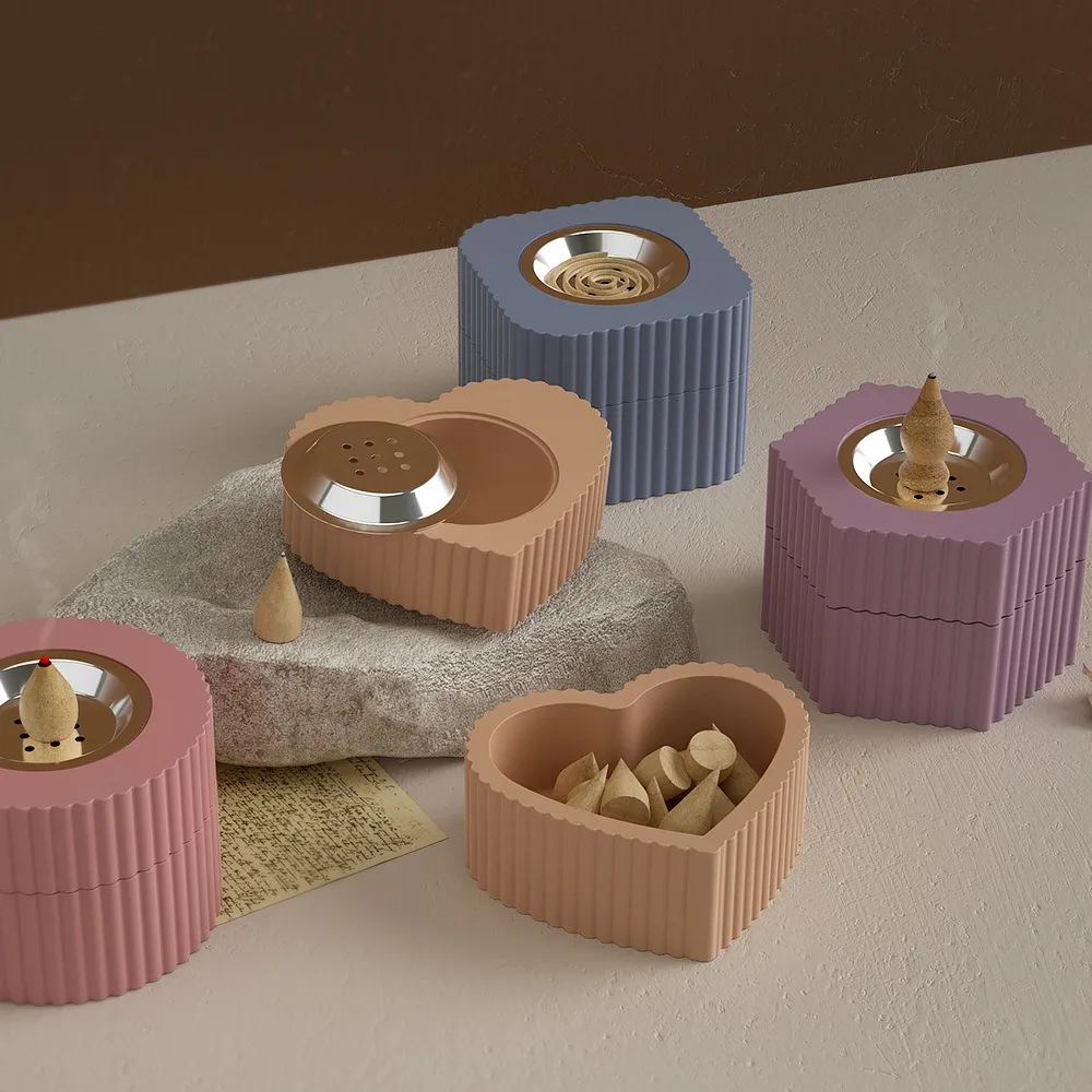 Stampi in silicone per organizer a forma di cuore rotondo quadrato in gesso fai da te