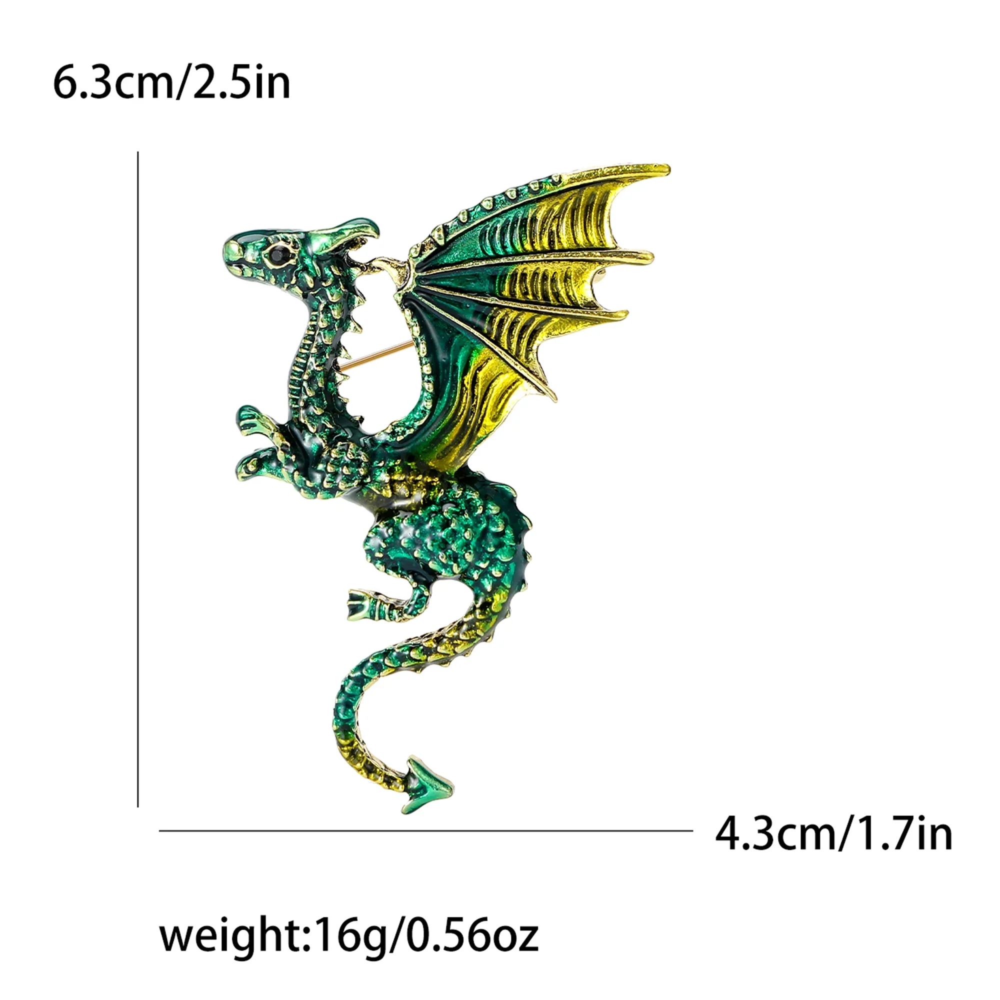 Beaut&Berry 여성용 에나멜 플라잉 드래곤 브로치, 유니섹스 동물 핀, 사무실 파티 캐주얼 액세서리 선물