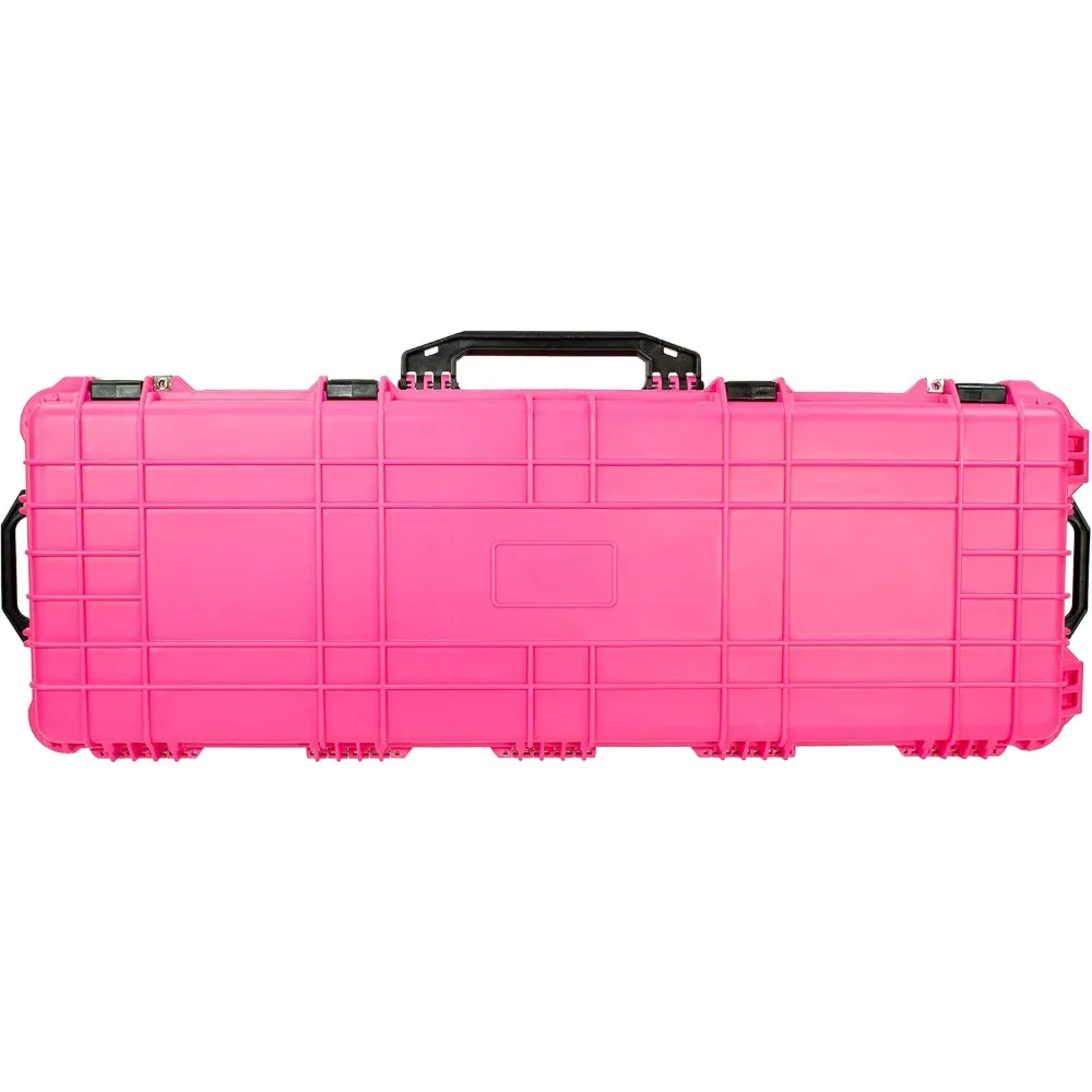 

38" Protective Roller Rifle Hard Case with Foam, Water & Crush Resistant, Two Rifles, Pressure Valve with Lockable Fitting