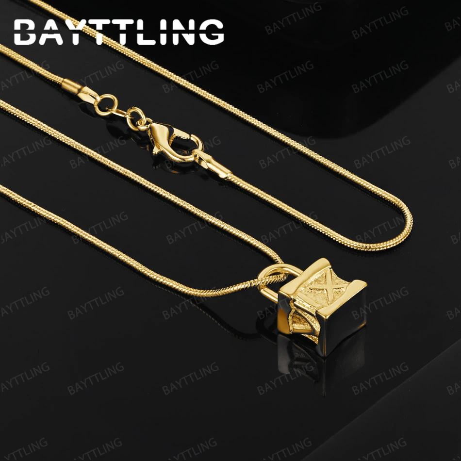 

925 Silver 18K Gold 16-30 Inch Exquisite Square Pendant Necklace For Women Girlfriend Gift Wedding Accessories Jewelry