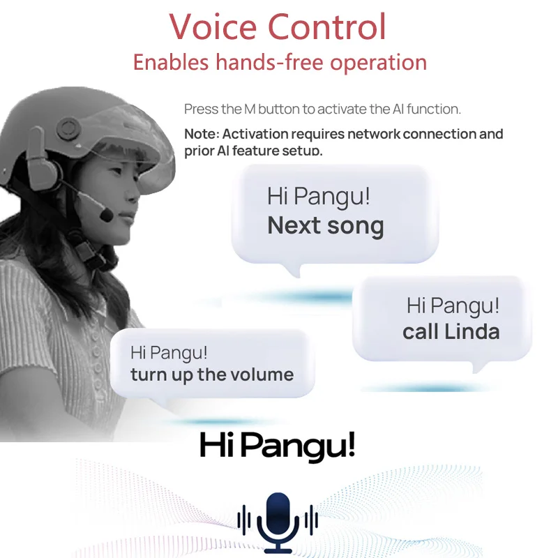 Motorrad Bluetooth Helm Headset Doppel Ohren Sprachsteuerung Freisprechen BT5.3 Wasserdichte Kopfhörer Musik Mikrofon Player