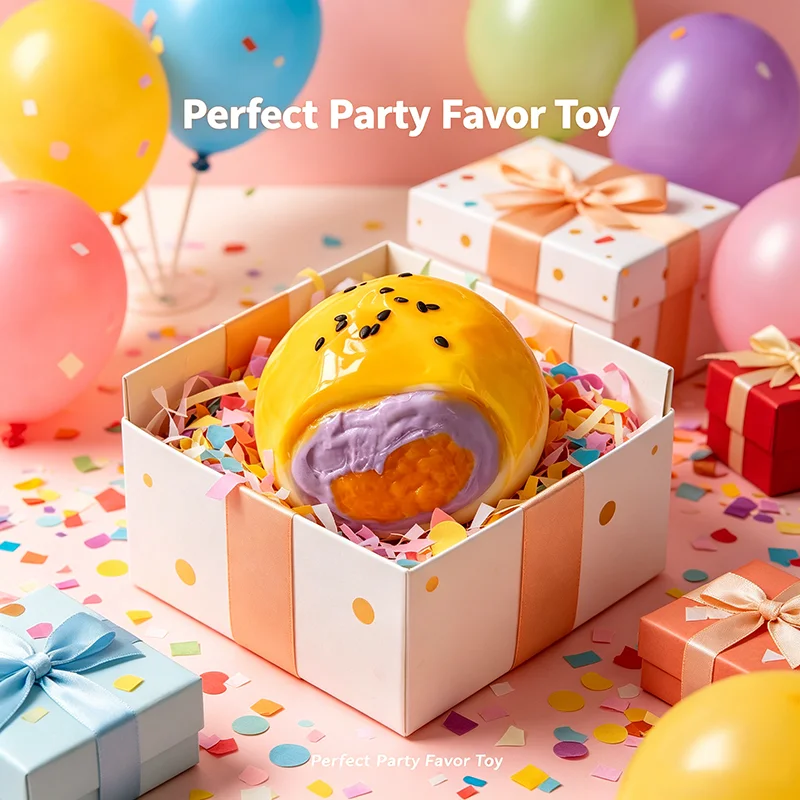 Egg Yolk Pastry Squishy Toy Food Grade Fake Chinese Dim Sum Squeeze Fidget Toy Slow Rising Stress Relief Toy Kids Party Gift