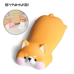 Reposamuñecas ergonómico para escritorio, soporte para teclado de ratón, almohadilla para codo de ordenador, suministros de oficina de dibujos animados Kawaii, cuello blanco