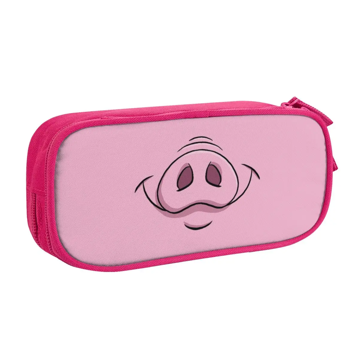 Custom Kawaii Happy Pig Pencil Cases for Boy Girl Large Storage Cartoon Animal Snout Pencil Box School Supplies