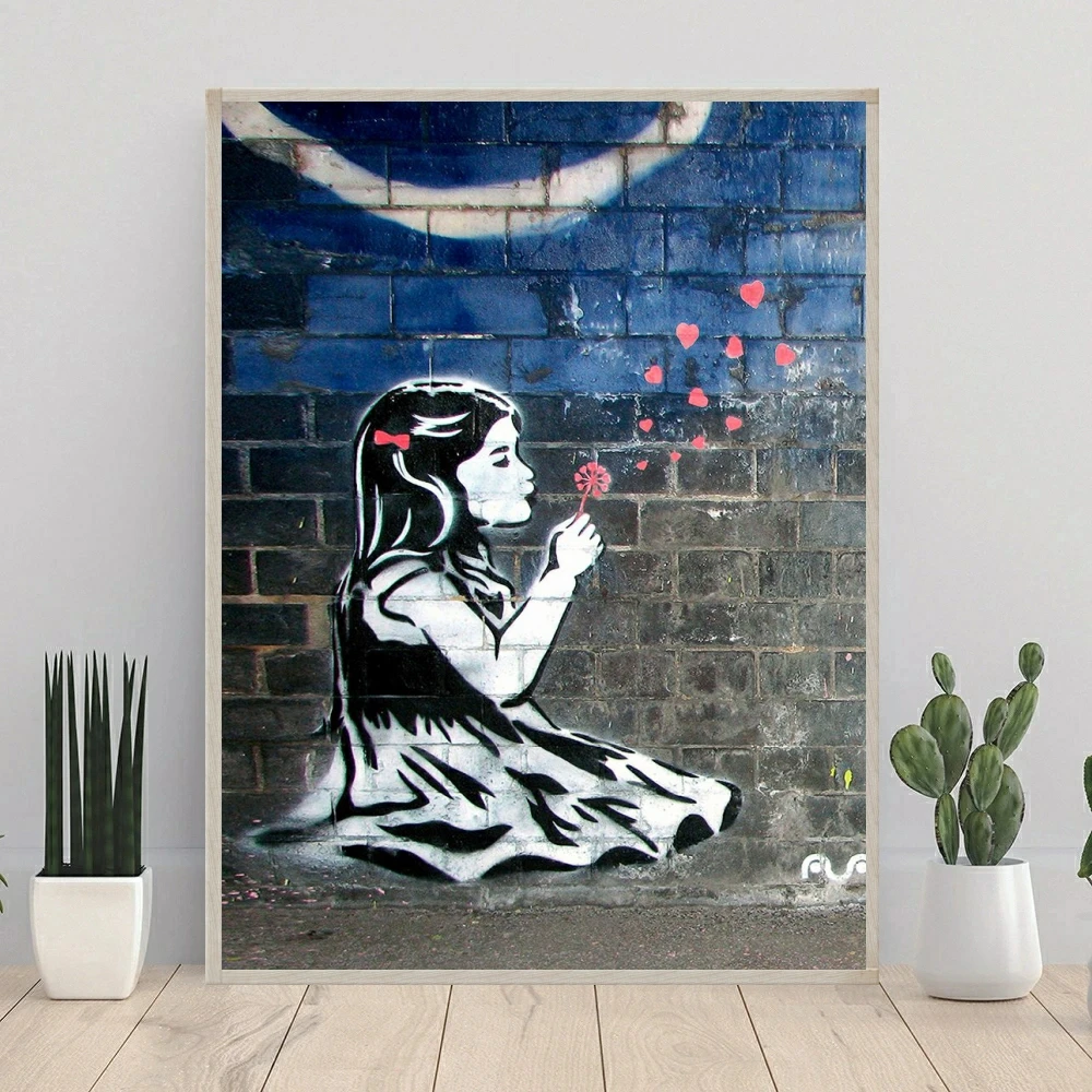 Banksy Graffiti Art Fairy Dust Diamond Painting Full Square Drills Balloon Girl ricamo punto croce Crystal Craft Home Decor