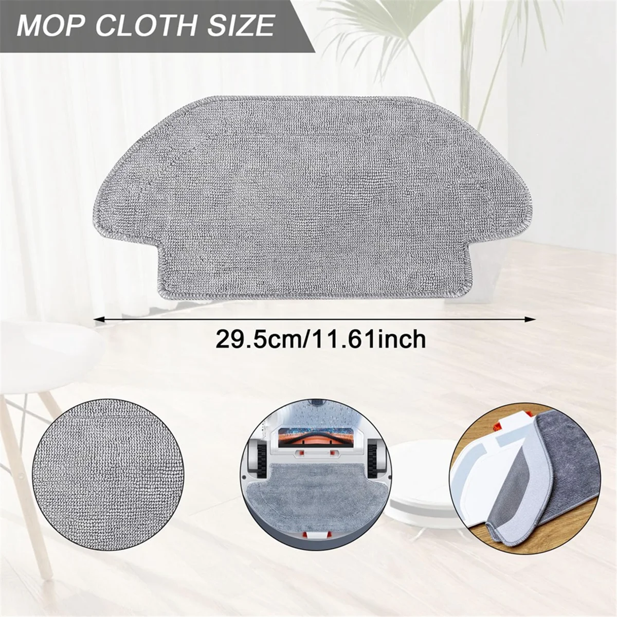 Xiaomi Miロボット用の洗えるモップクロス,6ワイプ,2s,s12,モップ,プロ,マイクロファイバー,パッド,掃除機