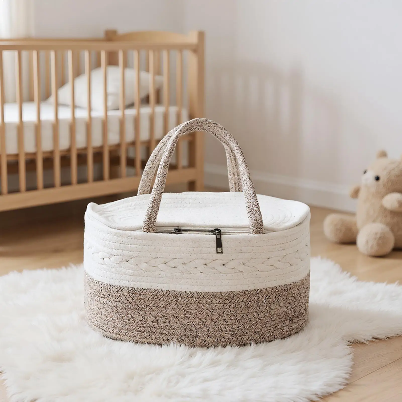 منظم حفاضات الطفل سعة كبيرة حقيبة محمولة حقيبة حفاضات الطفل مسح حامل للسفر في الهواء الطلق سيارة الحمام السرير نزهة