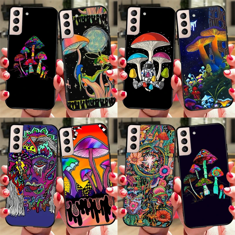 Trippy Psychedelic Mushrooms Collage Case For Samsung Galaxy S23 Ultra Note 20 10 S9 S10 Plus S20 S21 FE S22 Ultra Phone Cover