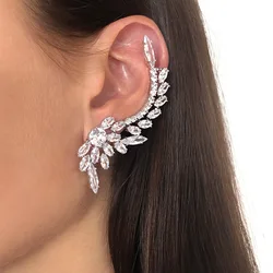 Stonefans Zircon Ear Clip for Women Free Shipping Earring Y2k Bride Fashion 2023 New Girls Wedding Ear Cuffs Jewelry Party Gift