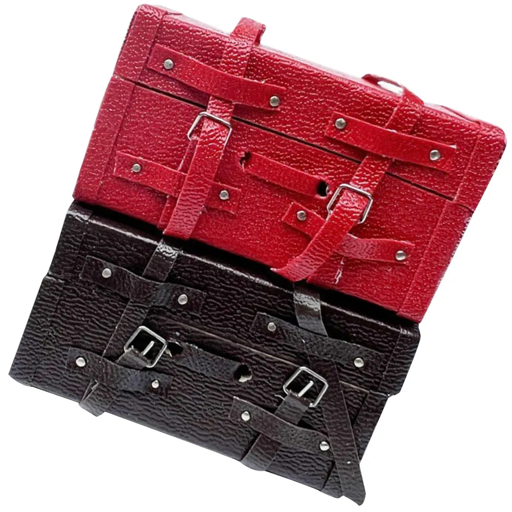 

2 шт. винтажные миниатюрные чемоданы, деревянные мини-кейсы, аксессуары для миниатюрного дома: декоративный дорожный багаж в масштабе 1:12, миниатюрный чемодан