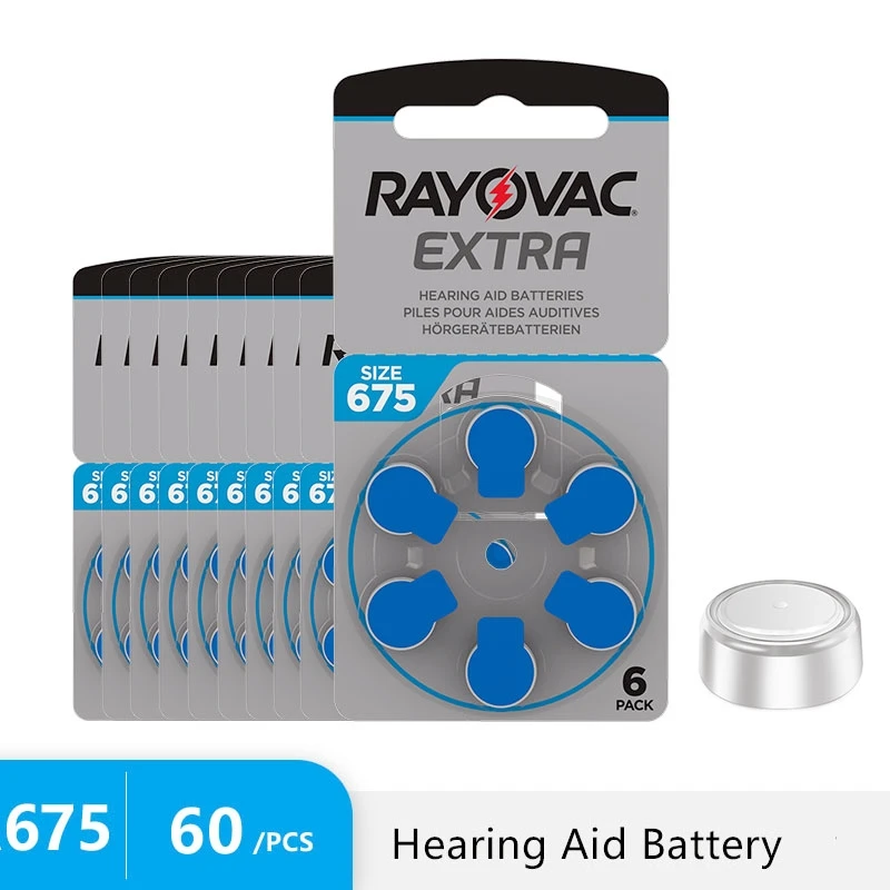 60 PCS Hearing Aids Battery A13 10A 13 312 PR48 Rayovac Extra Zinc Air 13/A13 Mini Batteries For aparelho auditivo Drop Shopping