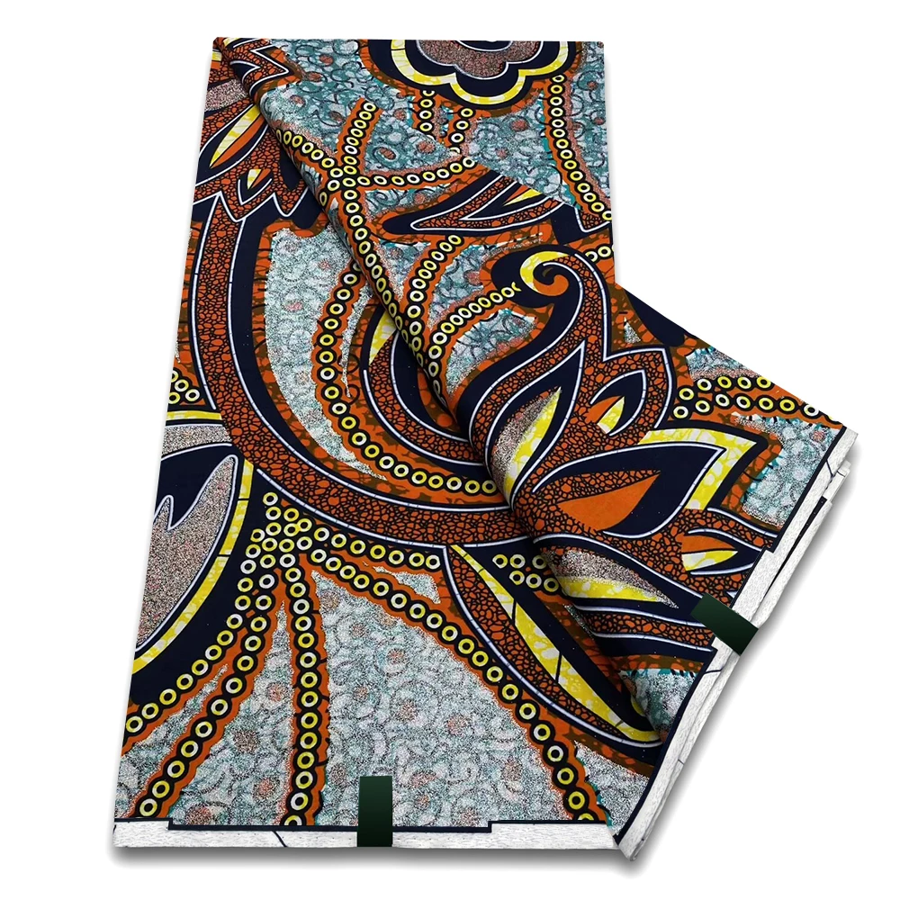 Grand Super 100% Cotton African Wax Fabric High Quality Wax Print Ankara Fabric For Sewing 6yards Women Fabric VFF5