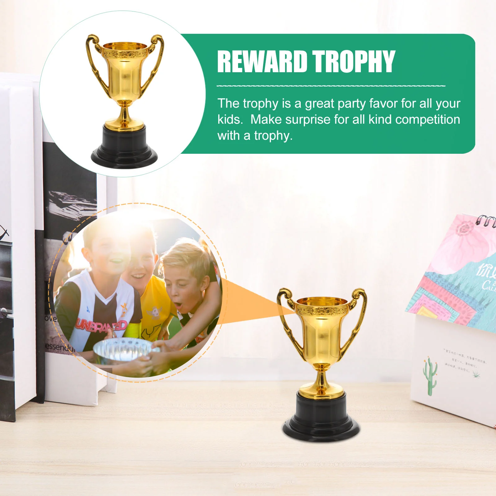 20 Pcs Mini Trophies Plastic Trophy Toys Reward Kids Award The Medal Small Prize Cup Golden Prizes Baby