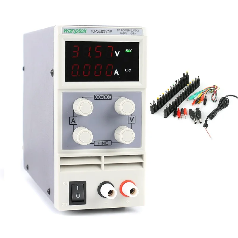 305DF LED Digital Adjustable DC Power Supply 0~30V 0~5A 110V-220V Switching Power Supply 0.01V/0.001A+ DC Jack